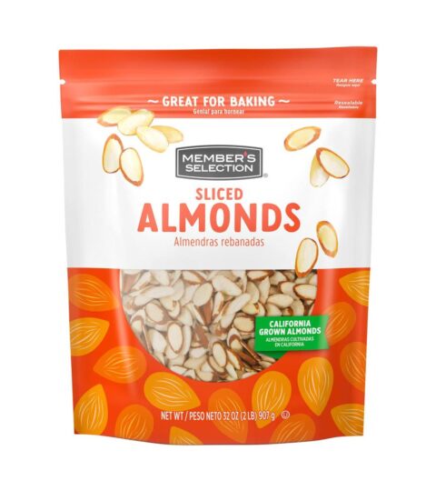 Sliced California Almonds..Member’s Selection 32 Oz