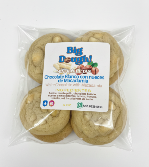 White Chocolate With Macadamia Nut Cookies*MINI*BIG DOUGH! 4 Oz